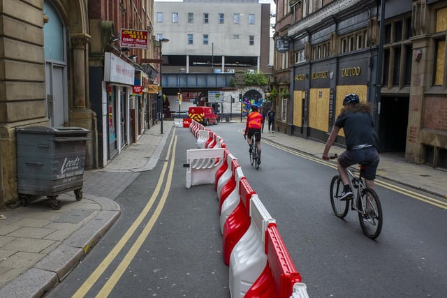 Mill Hill in Leeds city centre was one of the first places the barriers were installed.