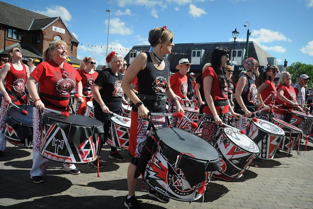 The Batala drums at the 2019 Colour Dash