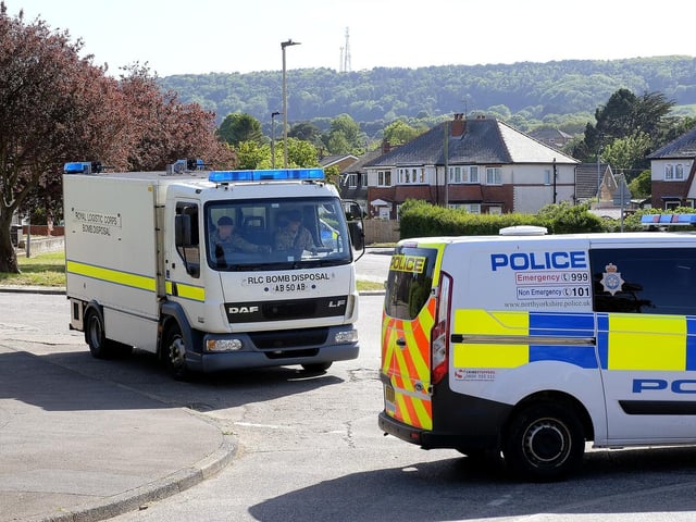 The streets were cordoned off and nearby residents evacuated into Barrowcliff School.