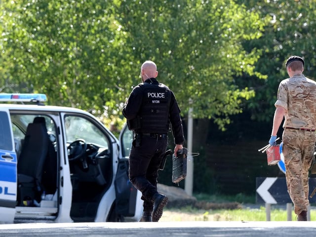 The 53-year-old was arrested on Wednesday on suspicion of possession of an imitation firearm, possession of a bladed article in a public place and possession of an offensive weapon in a public place.