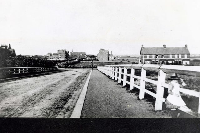 It is hard to believe this was North Crescent looking inland towards St Annes Road East and the Parish Church in 1885.  The property on the right in St David's Road South is now occupied by shops. A start on work on the Our Lady Star of the Sea RC Church at the bottom of the Crescent was not made for a further three years.