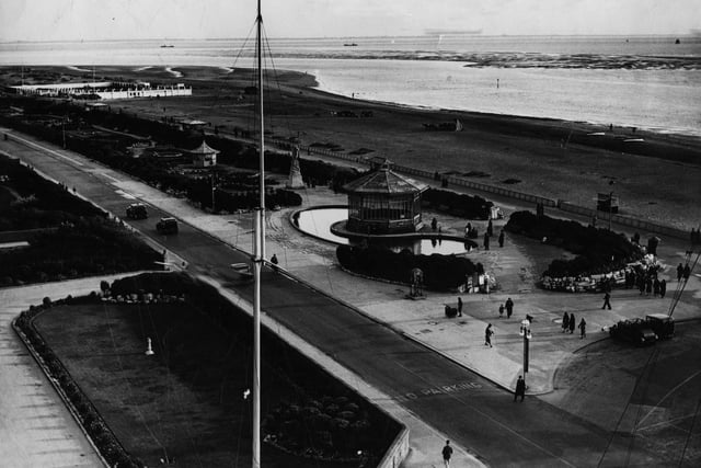 Looking south along St Annes Promenade gardens, which were first established in the 1890s