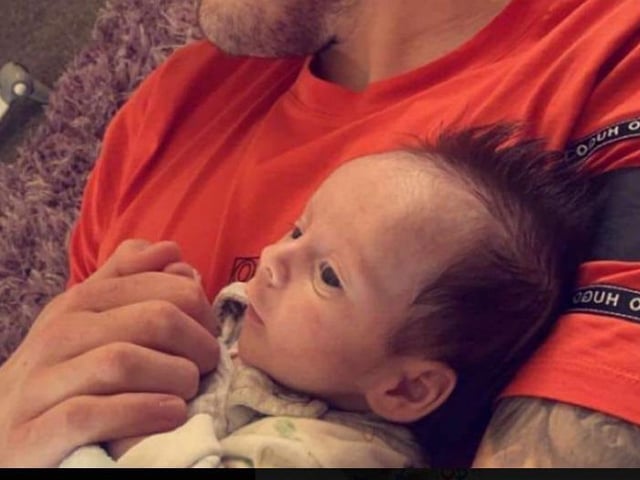 Susan Bullock shared a photo of her newborn grandson, born on March 15.