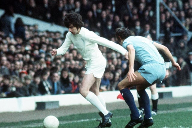 Peter Lorimer in action at Elland Road in 1972. Do you recognize the opposition?