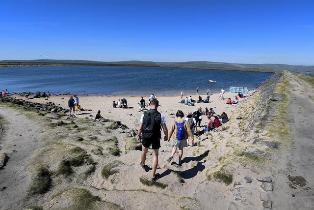 As the hot weather came to Calderdale visitors gathered at Gaddings Dam, Lumbutts near Todmorden.