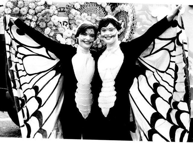 Two butterflies worth netting. Jackie Simpson, 24, Gillian Skinner, 22, of British Home Stores. Pictured in June 1983.