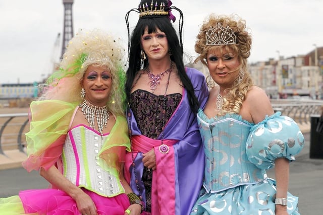 Cynthia, May Zing Grace and Sally Perfect at Pride Blackpool 2009.