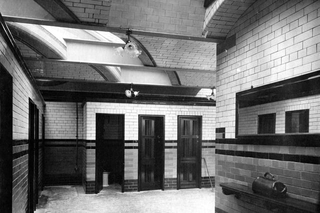 Interior view of ladies toilet in City Square taken prior to opening on May 28, 1895.