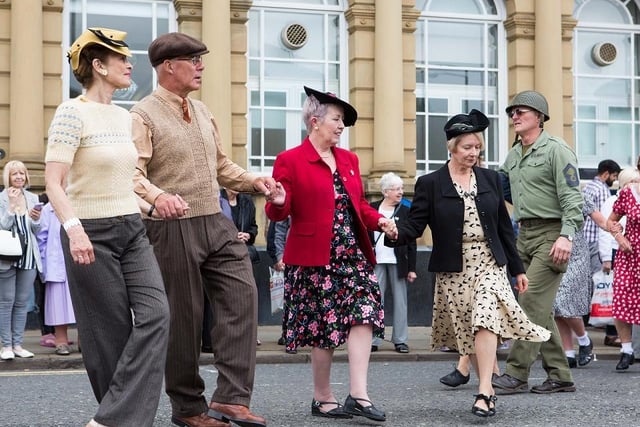Visitors dance with joy at the 2016 1940s weekend.