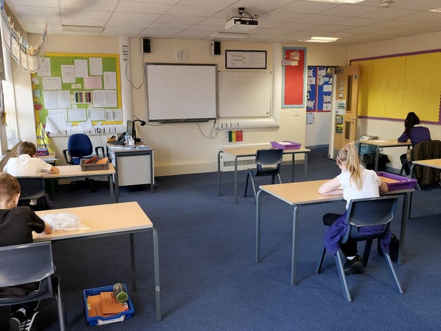 Classroom at Barrowcliff School. Pictures by Richard Ponter