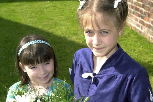 Kirkham Methodist Rose Queen Laura Davies (right) with Alessandra Durham 2000