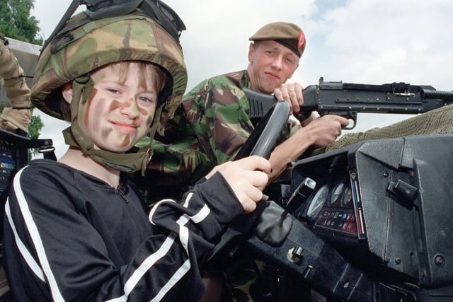 Sam Breraton takes charge of the Army Jeep at Kirkham Club Day in 2000
