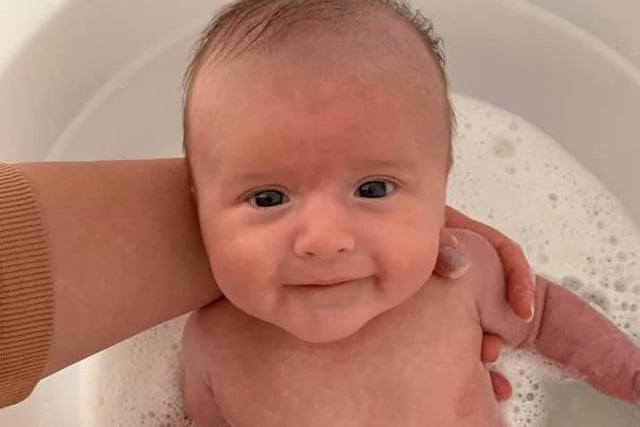 Natalie said: "Baby Charlie! Born 6th April, first smile at 6 weeks old."
