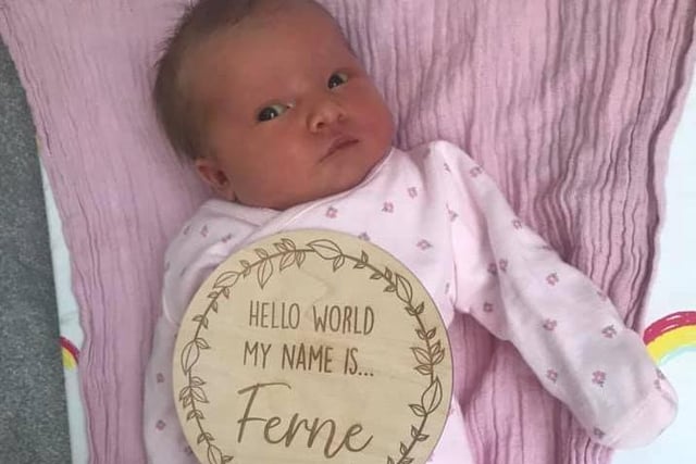 Rebecca said: "Ferne Davison, born 10th May 2020 at 18:54 weighing 8lbs 2oz at the LGI. Midwives were absolutely amazing."