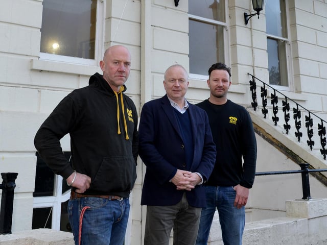From left: Marcus Rowe, Infiniti Director, Simon Rhatican, Bike & Boot Director, Alex Willgrass, Infiniti Director.