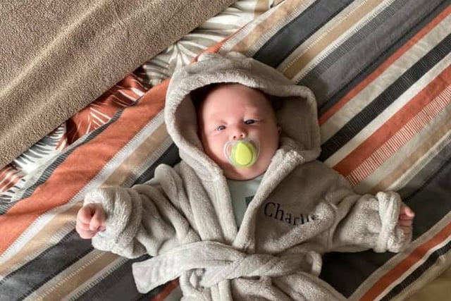 Beth Maguire posted this picture on May 27, writing: "Charlie - 10 weeks today"