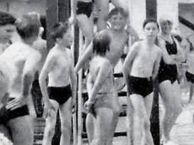 Enjoying the fun at fleetwood open air baths in 1954