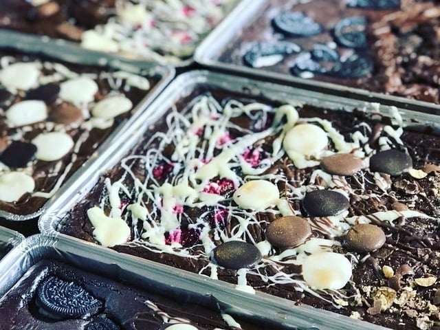 Fanny's Kitchen delivers scrumptious home-baked treats, including her famous Blondie and Brownie trays. Order at www.facebook.com/fannyinthekitchen