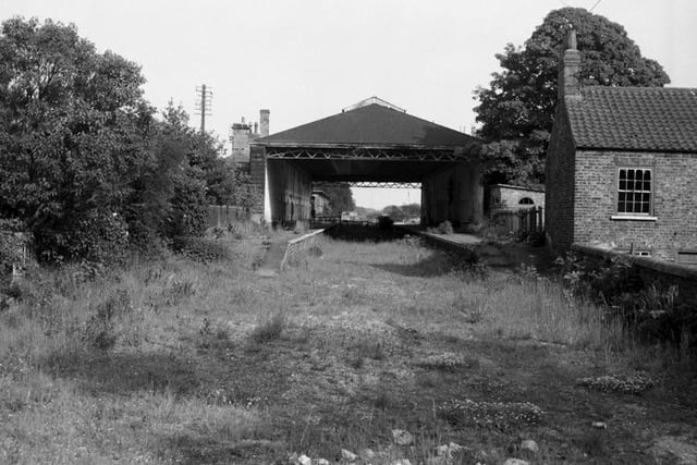 Pocklington Station lies derelict after closure and before its purchase by the school