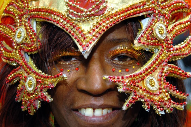 Costume Queen Sonia Merchant-Stewart during the Caribbean Carnival procession, 2007