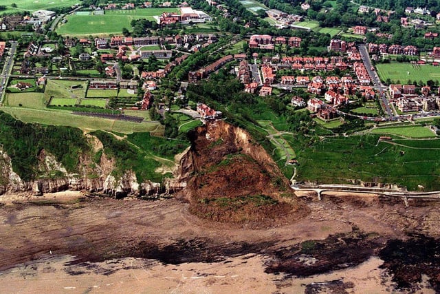 The landslip claimed the hotel and also a huge part of the cliffside.