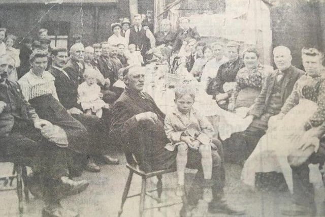 Residents of Victoria Street, Featherstone, celebrate the end of World War One with a street party