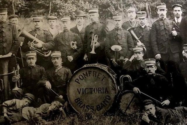 A 19th centry photograph of the Pomfret Victoria Brass Band