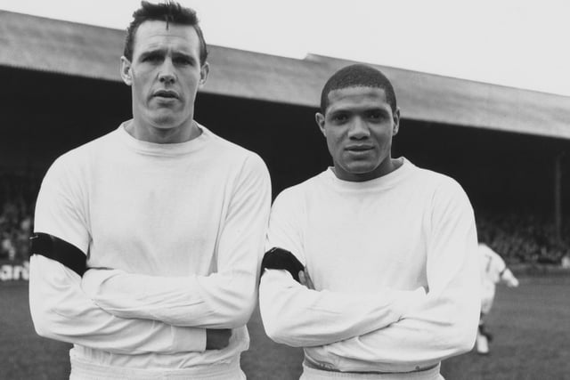 Ian Lawson and Albert Johanneson pictured in November 1963. The pair helped  fire the Whites to promotion scoring 25 league goals between them.