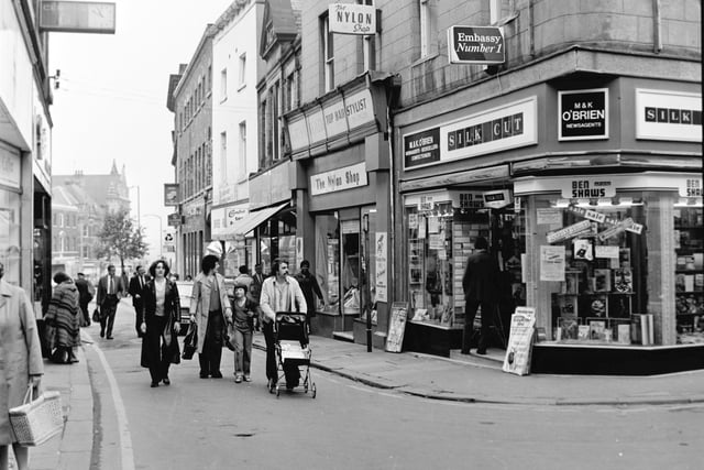 This picture, believed to have been taken in the 1980s, shows shoppers on Silver Street and, in the background, a busy Westgate.