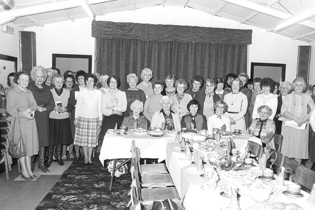 Members of the Ossett Women's Institute gather for lunch at Ossett Welfare Hall.