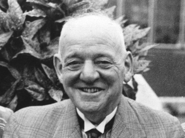 A beaming Harry Ramsden in July 1952.  His cousin was Harry Corbett who became a national celebrity thanks to his puppets Sooty and Sweep.