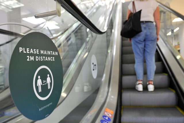 Signs on the escalators will remind customers to stand back