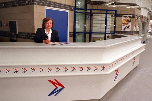The new National Express bus station opened at Dyer Street ibn Leeds. Pictured is the check-in desk