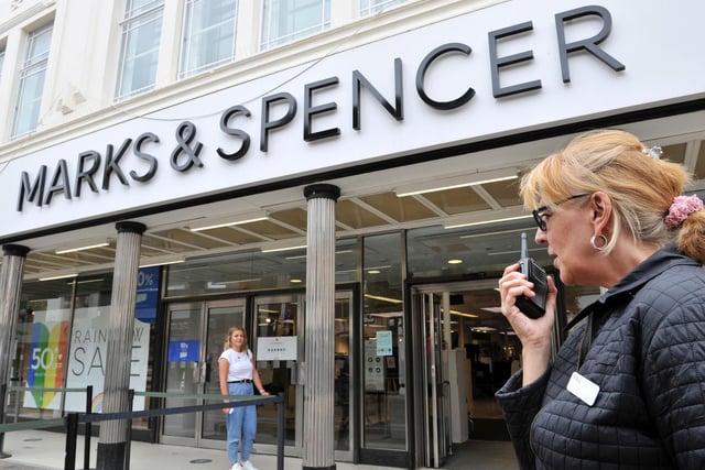 A colleague will manage the flow of customers in and out of M&S stores to maintain social distancing