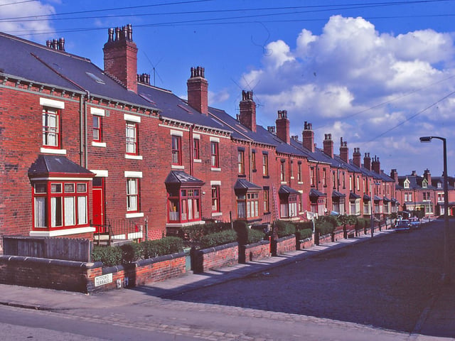 Mitford Terrace around 1970. "A bomb in 1942 blew the front off a house halfway down the street," says Richard.