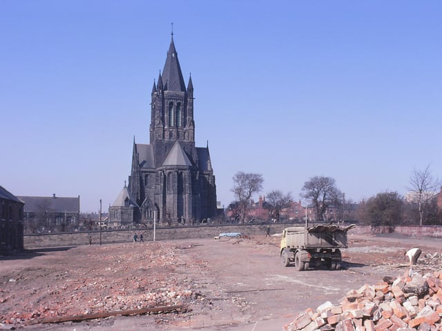 Strawberry Road with St Bartholomew's Church in view.