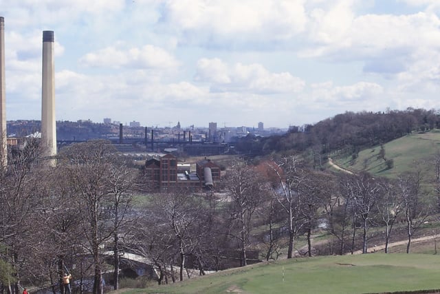 The power station from Gotts Park. "A good view of parts of the city, especially after the smokeless zone. The whiteness of the university building always stood out then. Being winter you can see between the trees." says Richard.