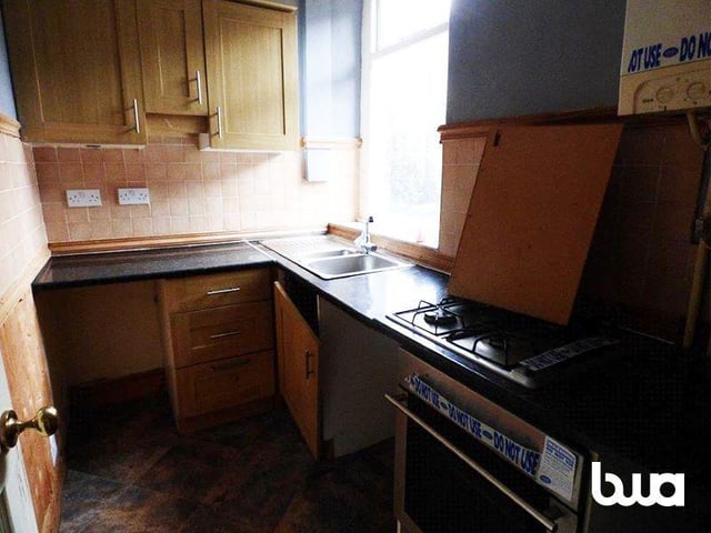 The kitchen is partially finished and is need redoing by the new owners.