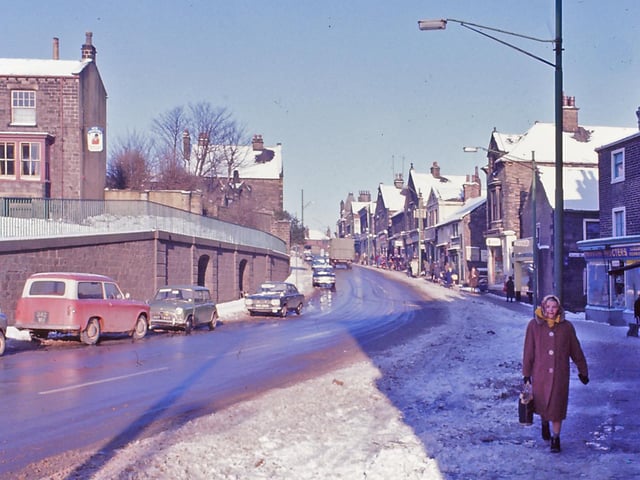 Upper Town Street during the 1960s just before the demolition and conversion of Brunswick Methodist Chapel. Richard remembers Timmy Thompson's which sold bread, cakes and excellent chocolate confectionary.