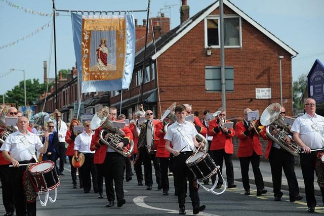 Kirkham and Wesham Club Day 2018.
Brindle Band in the procession.