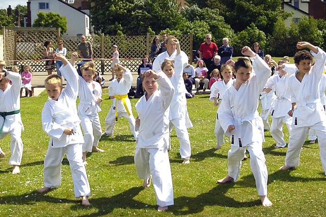 Heyhouses Junior School karate club entertains the crowds at the school's summer fair