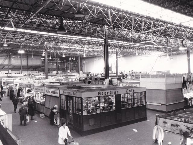 A view of the new look Kirkgate Market in November 1981. Did you ever visit the Georgian Cafe?