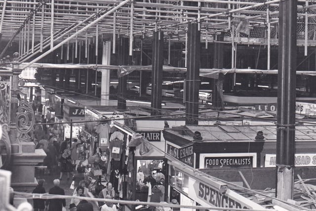May 1981 and seven miles of scaffolding were hanging from the ceiling as the market underwent a facelift.