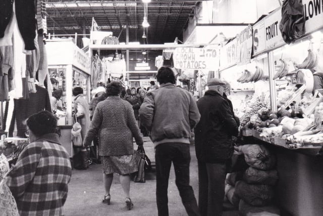 Do you remember market traders Crossley's and Wright's? Pictured here in November 1981.