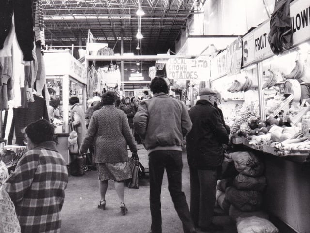 Do you remember market traders Crossley's and Wright's? Pictured here in November 1981.