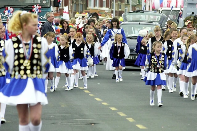 Cheerleaders at the festival in 2002