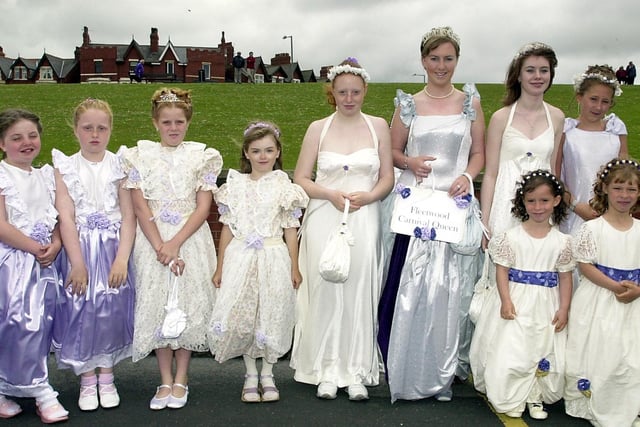 Carnival Queen Kelly Linacre with her retinue in 2002