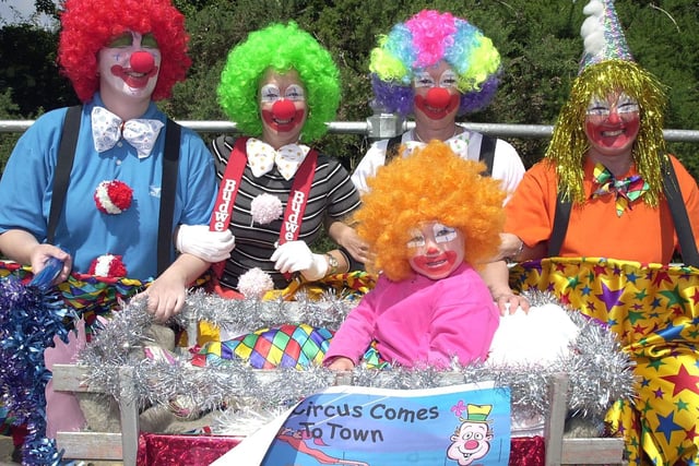 Clowns from Shakespeare School (from left) Michelle Helsby, Julie Ellis, Clare O'Connor and Sheila Rawlinson, with Hannah Rawlinson