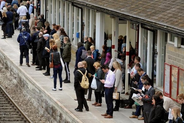The average house price in Horsforth West is 327, 500. Pictured: Horsforth Station