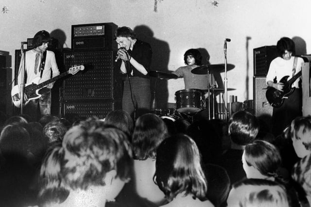 London-based pop and soul group Love Affair on stage at Wigan Casino in the late 1960's.
